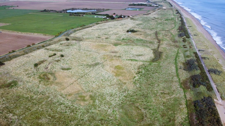 A view of the former golf course and beach at Sandilands on the Lincolnshire coast in Autumn 2023.
